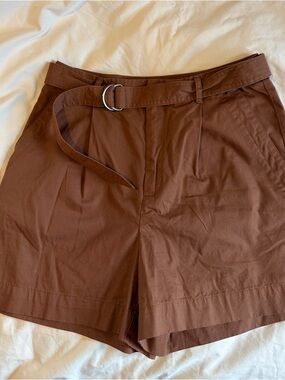 a new day Brown High-Rise Belted Women's Shorts